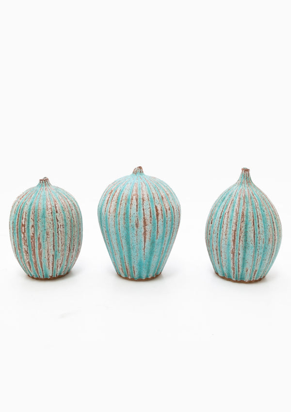 Large Turquoise Faceted Bud Vase 4