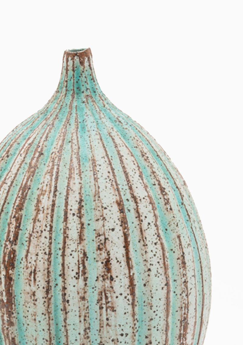 Large Turquoise Faceted Bud Vase 5