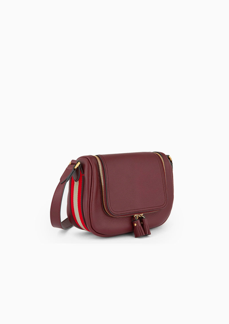 Vere Small Soft Satchel Flat Leather | Medium Red