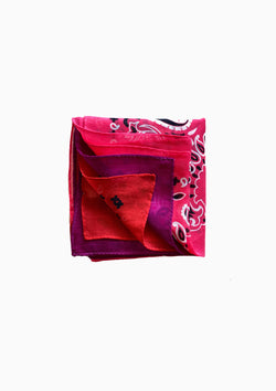 Cotton Triple Bandana | Pink/Purple/Red