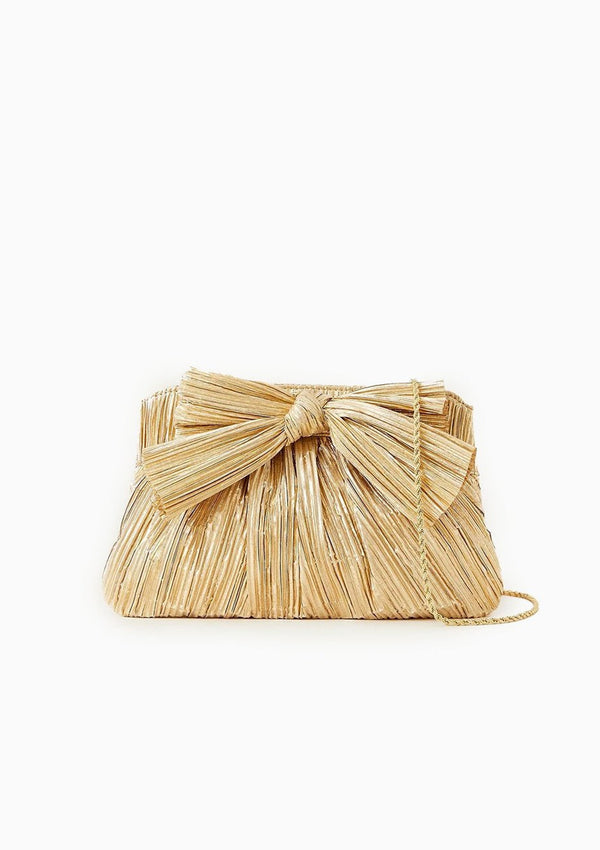 Rayne Bow Clutch | Gold