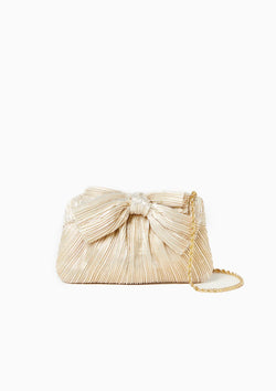 Rochelle Mini Bow Clutch | Platinum