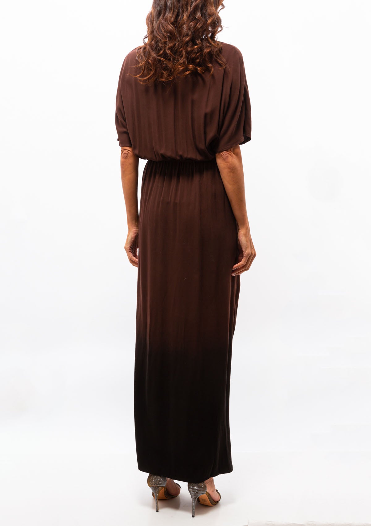 Dip Dye Viscose Diane Dress | Brown