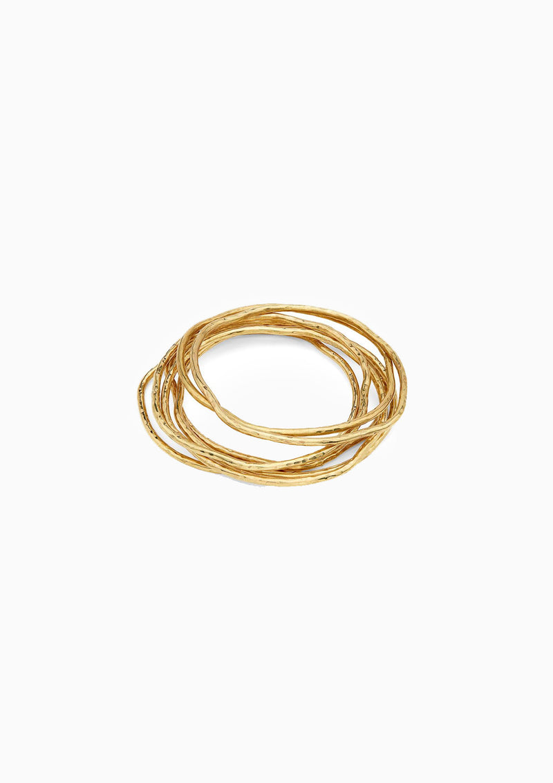 Nyundo Stacking Bracelets | Gold Plated Brass