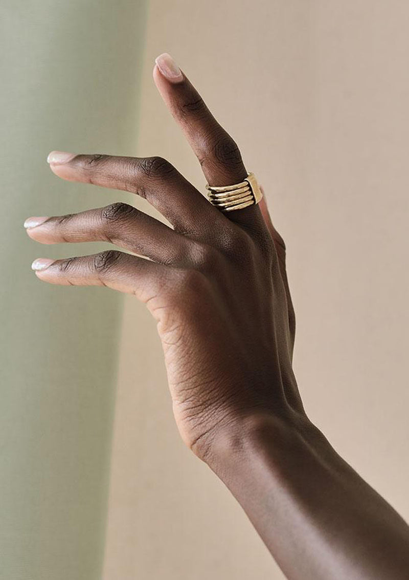 Nyundo Stacking Rings | Gold Plated Brass