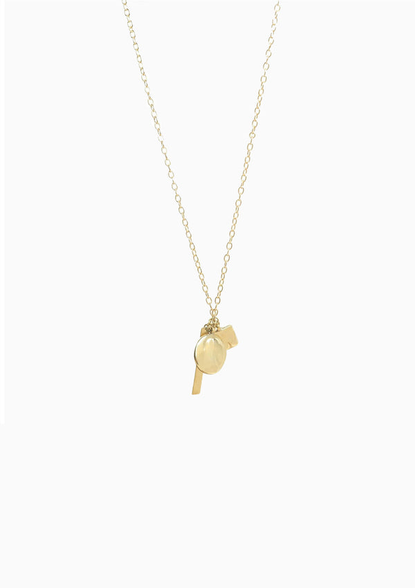 Triple Charm Necklace | Gold Plated Brass