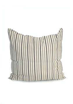Cushion, Natural/Navy Triple Stripe | 20" x 20"