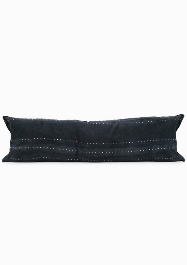 Bolster Cushion, Navy Dot Batik | 14" x 48"