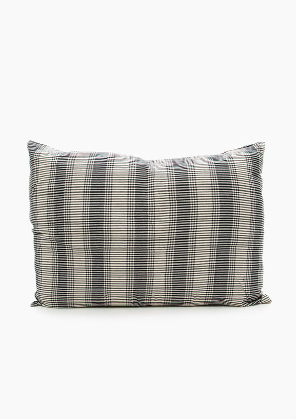 Headboard Cushion, Navy Striped Plaid | 24" x 32