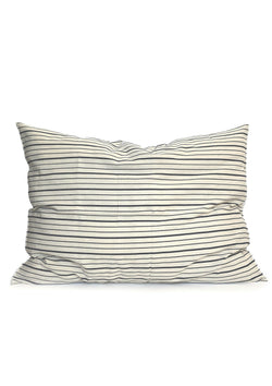 Headboard Cushion, Natural/Navy Triple Stripe | 24" x 32"