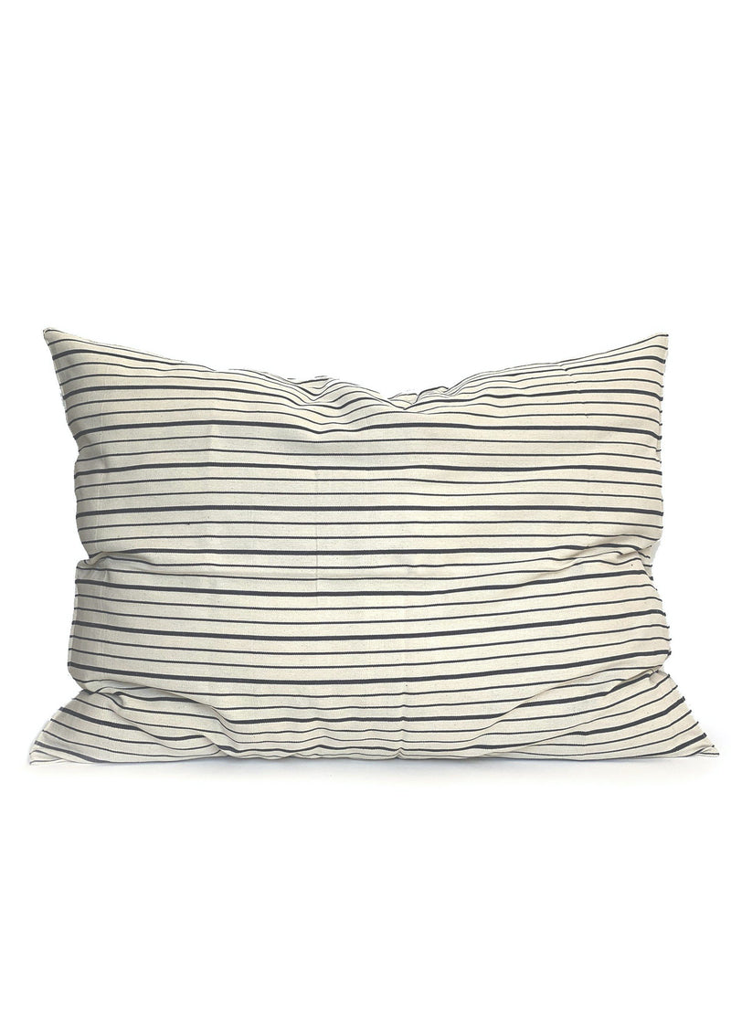Headboard Cushion, Natural/Navy Triple Stripe | 24" x 32"