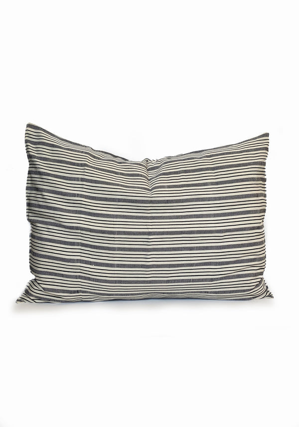 Headboard Cushion, Natural/Navy Quad Stripe | 24" x 32"