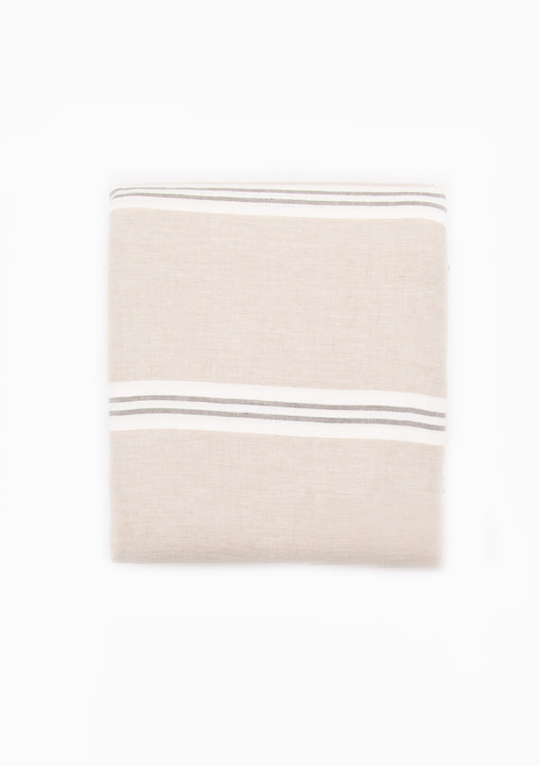 Pure Linen Striped Queen Duvet Cover
