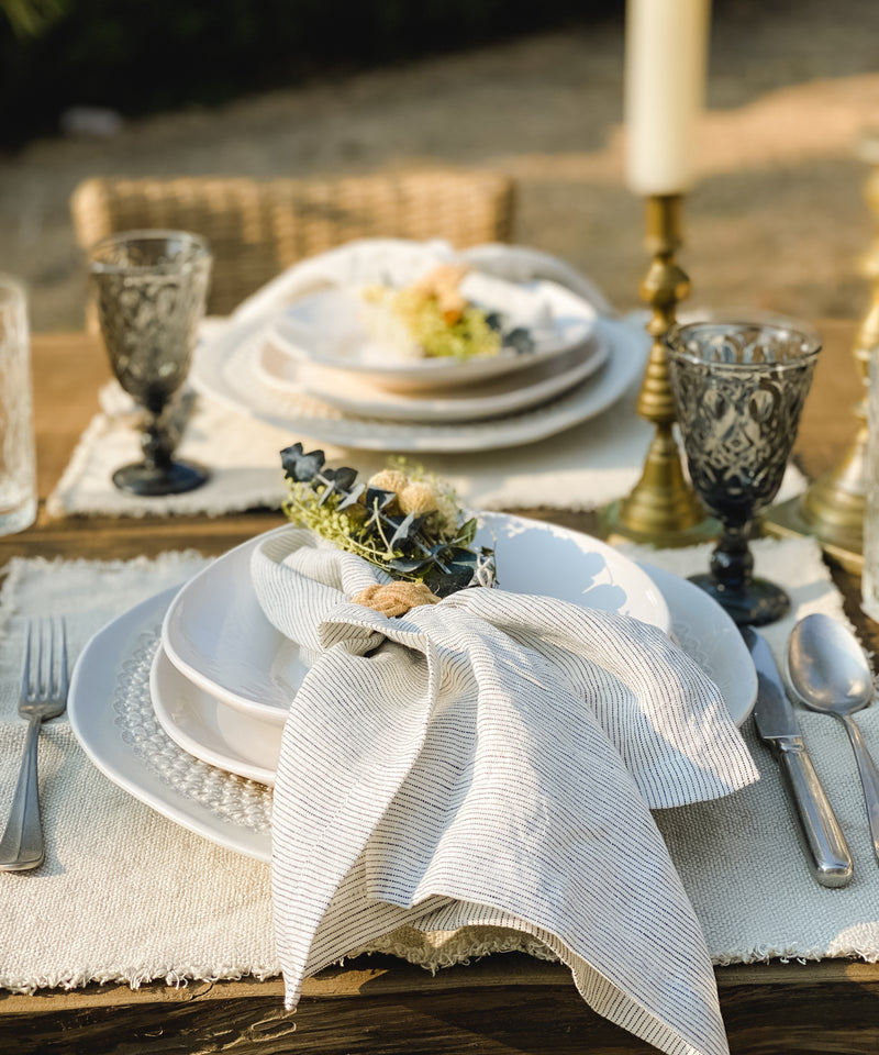 Linen Napkins Set of 4 | Pinstripe