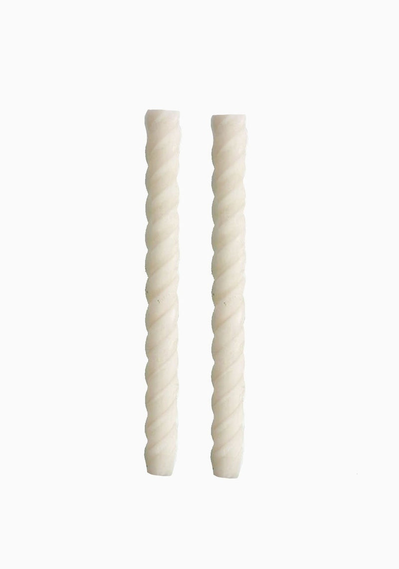 Rope Candles Pair | Cream