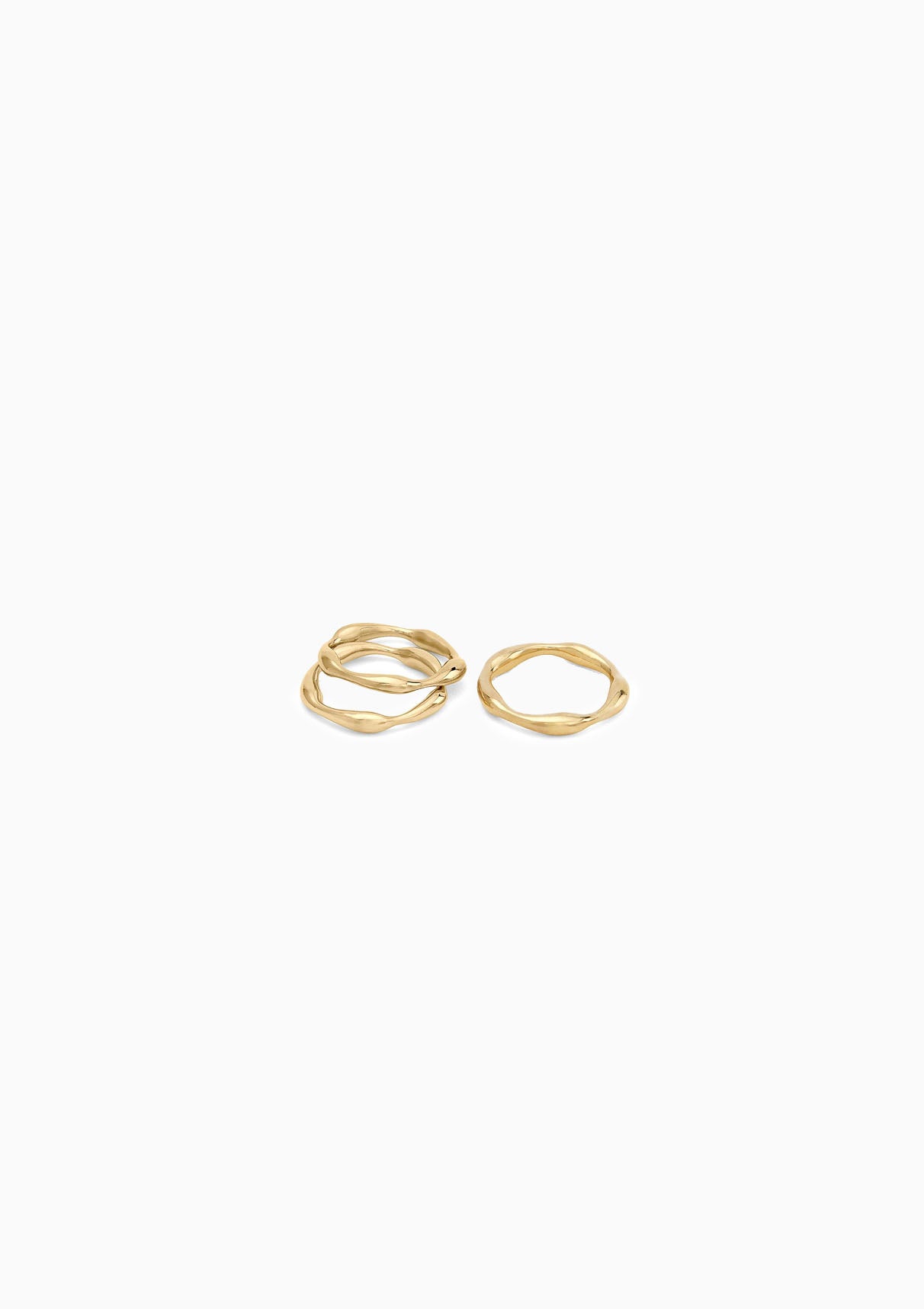 Moto Stacking Rings | Gold Plated Brass