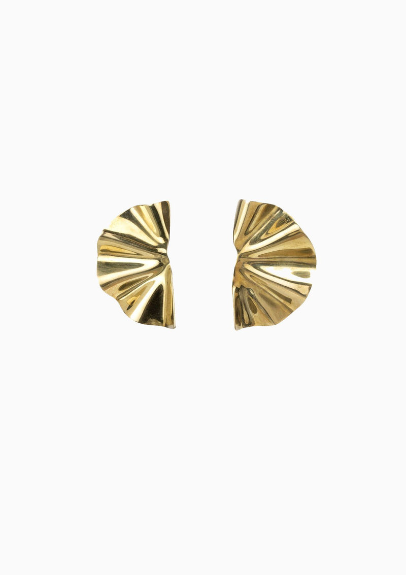 Bidu Fanned Studs | Gold Plated Brass