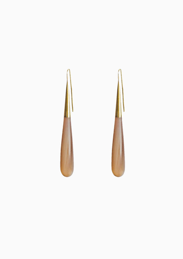 Horn Pia Threader Earrings | Gold Plated Brass/Natural