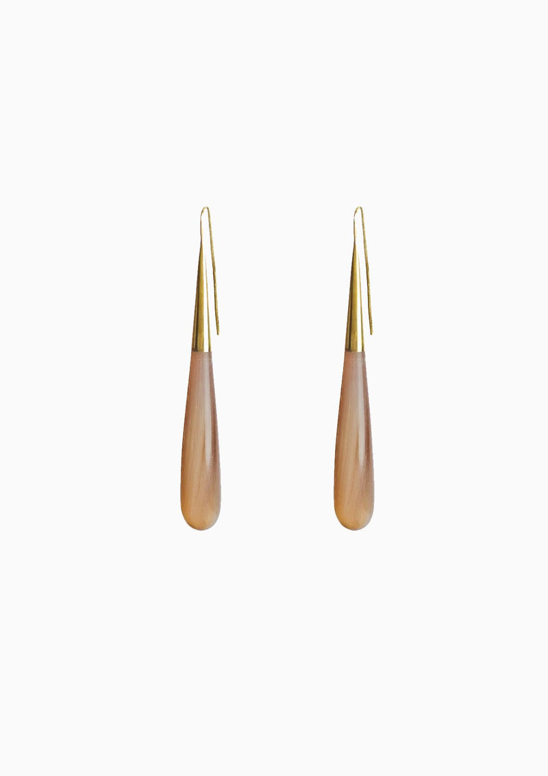 Horn Pia Threader Earrings | Gold Plated Brass/Natural